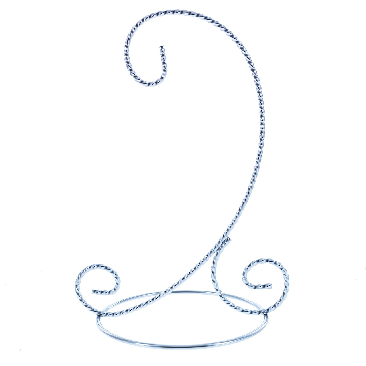 Twisted Wire Silver Metal Ornament Stand Display 7.2 Inches (Taiwan)